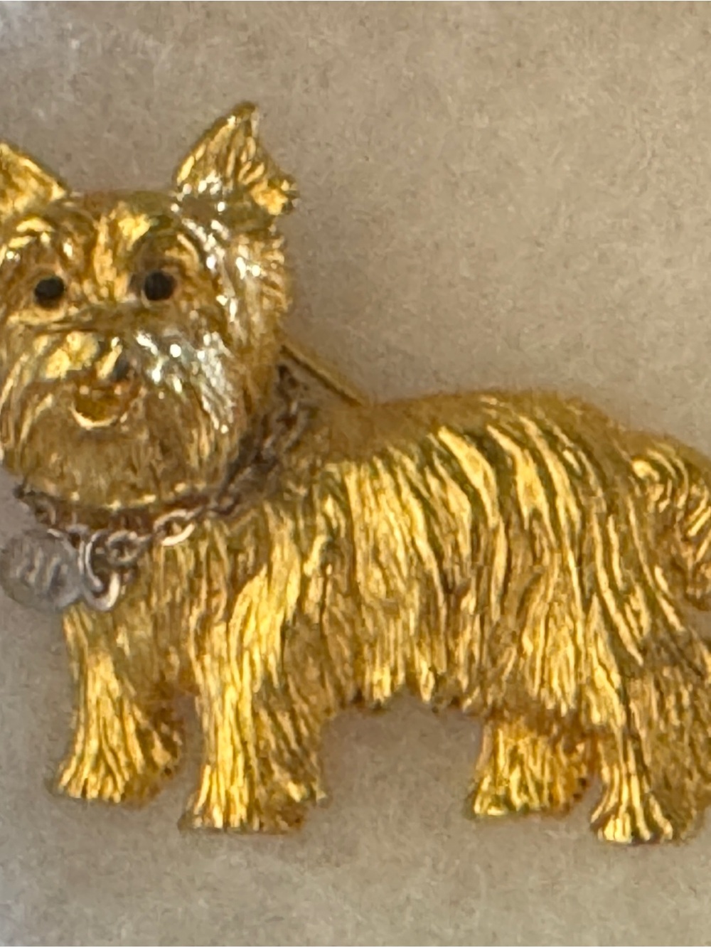Joan Rivers Gold-Tone Yorkie Dog Brooch